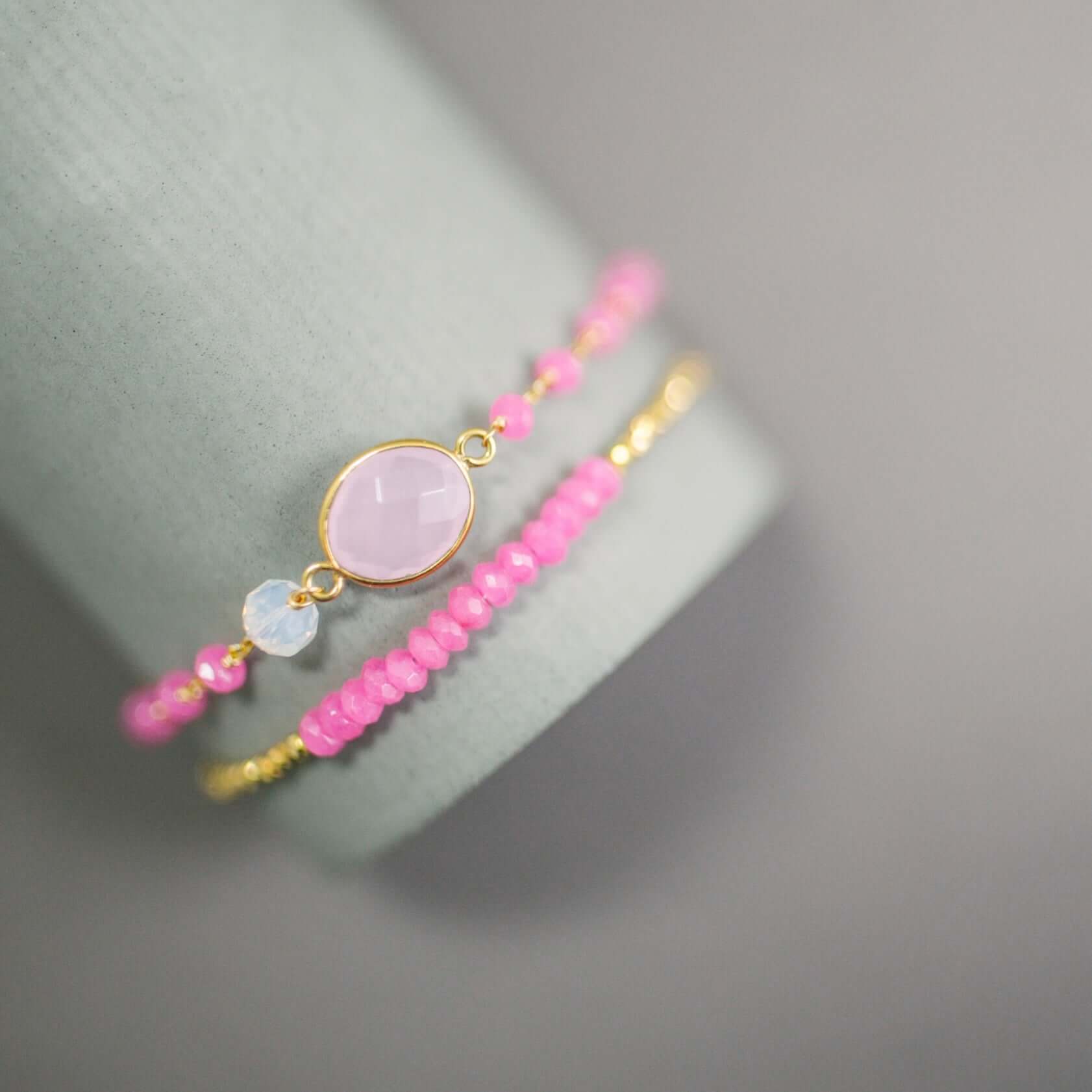 Image of Rose Quartz Adjustable Gemstone Bracelet