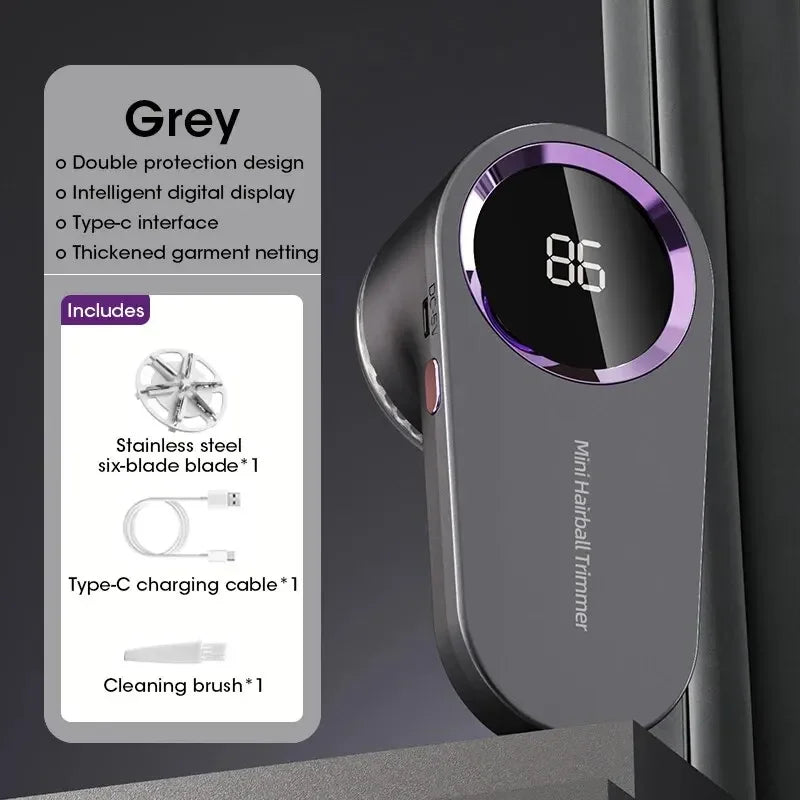 Image of Electric Lint Remover with LED Display – USB Rechargeable Fabric Shaver