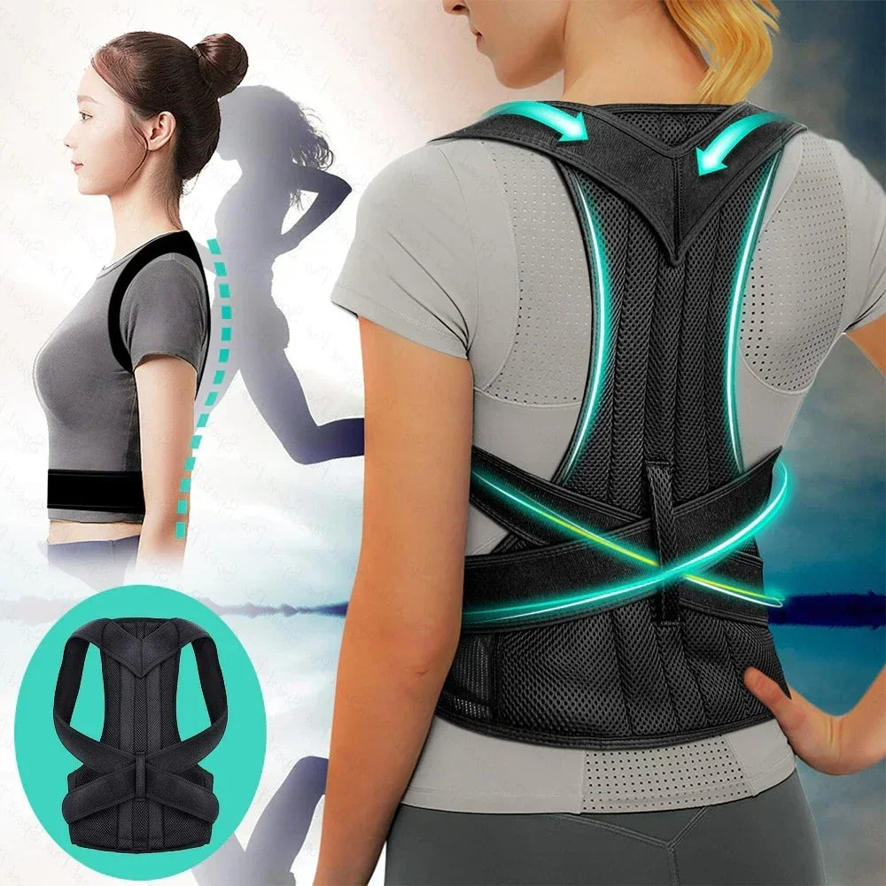 Adjustable Posture Corrector Brace – Breathable Back Support for Men & Women