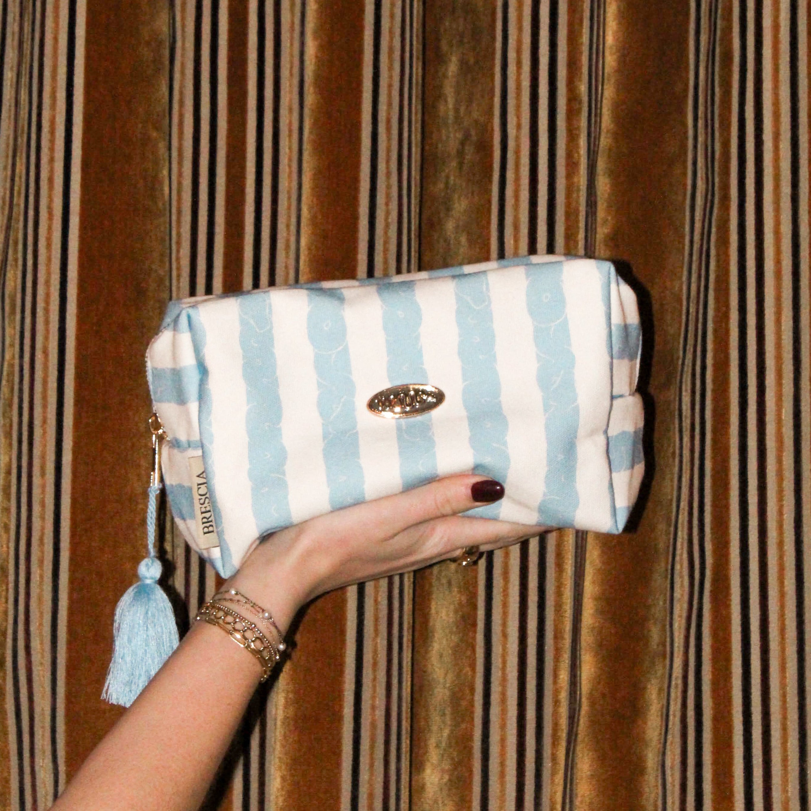 Image of Serpentine Stripe Travel Bag - Powder Blue