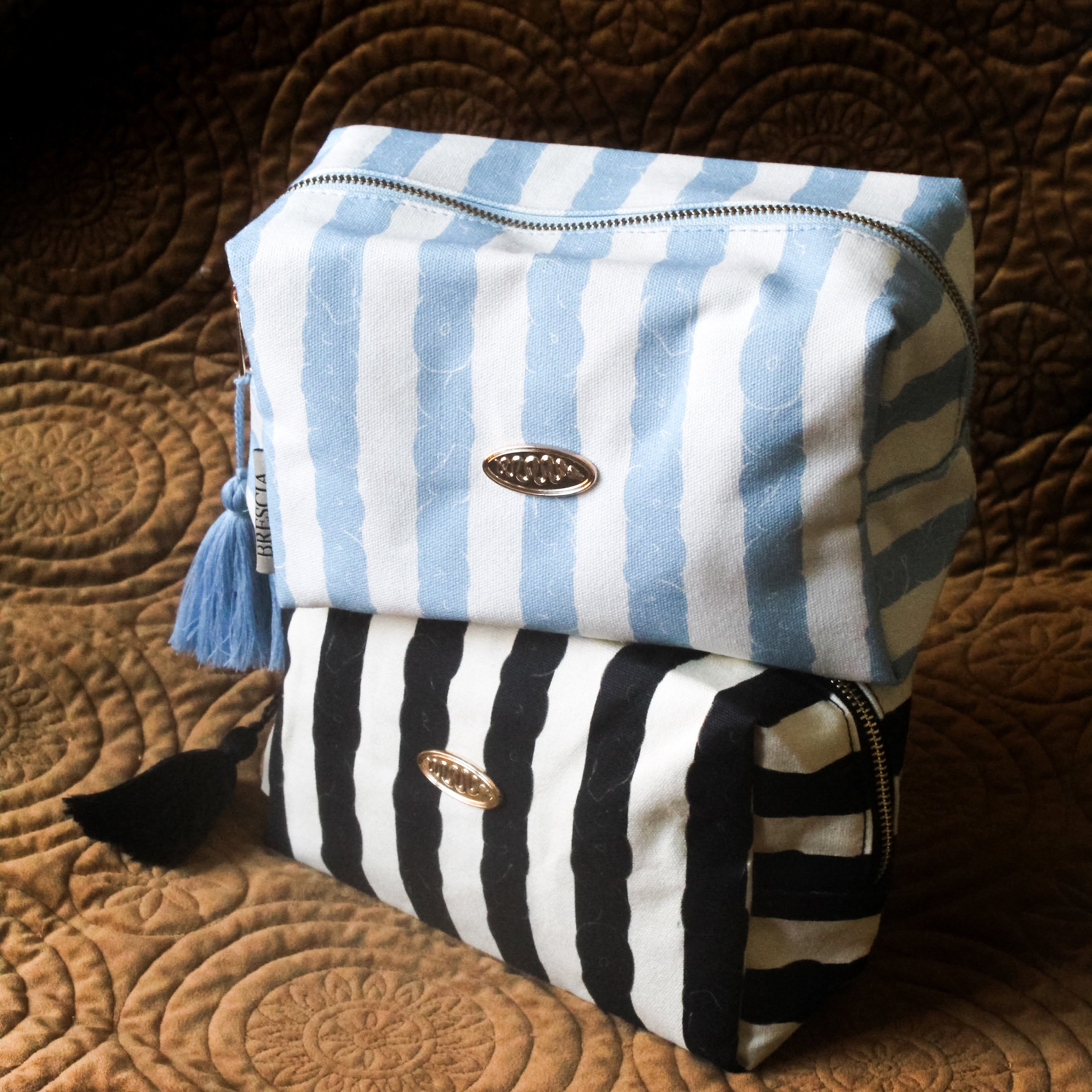 Image of Serpentine Stripe Travel Bag - Powder Blue