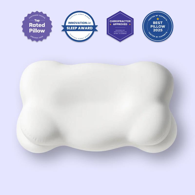 Image of Mellow Sleep Cloudalign Ergonomic Cervical Pillow Dual-Height Memory Foam with Cooling Pillowcase for Side Back & Stomach Sleepers Best Pillow 2025 Awarded