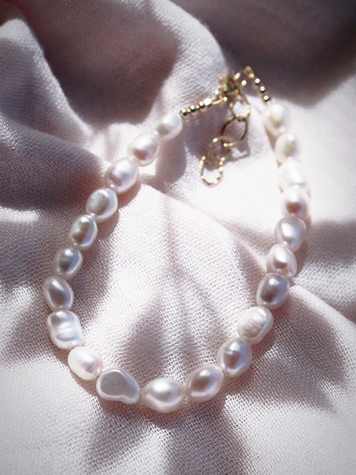 Chunky White Pearl Anklet - Ala