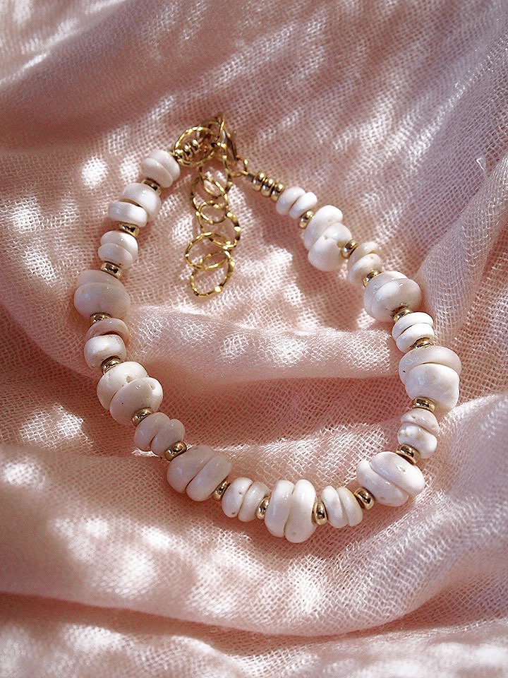Image of Puka Shell Bracelet - Gold Kahale